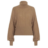 Maren | Cropped Knit Turtleneck Sweater with Button Details