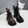 Freya | Women’s Lace-Up Combat Boots with Buckle Detail