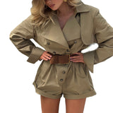 Talia | Women's Elegant Trench Coat with Belt and Knee-Length Cut