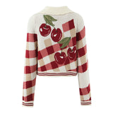 Yvette | Cropped Cherry Blossom Knit Cardigan