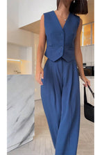 Scarlett | Elegant Waistcoat and Wide-Leg Trousers Set