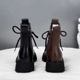 Freya | Women’s Lace-Up Combat Boots with Buckle Detail
