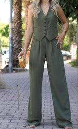 Scarlett | Elegant Waistcoat and Wide-Leg Trousers Set