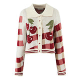 Yvette | Cropped Cherry Blossom Knit Cardigan