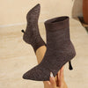 Chloe | Glitter Ankle Boots with Block Heel for Women