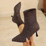 Chloe | Glitter Ankle Boots with Block Heel for Women