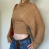 Maren | Cropped Knit Turtleneck Sweater with Button Details