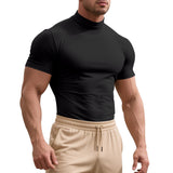 Adrian | Fitted Short-Sleeve Turtleneck Shirt for Men