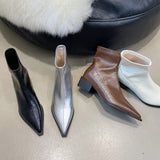 Penelope | Brown Pointed-Toe Ankle Boots for Women