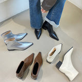 Penelope | Brown Pointed-Toe Ankle Boots for Women