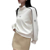 Alina | Sporty Pullover with Contrast Sleeve Stripes