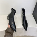 Penelope | Brown Pointed-Toe Ankle Boots for Women