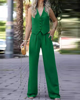 Scarlett | Elegant Waistcoat and Wide-Leg Trousers Set