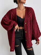 Hazel | Oversized Chunky Cable-Knit Cardigan
