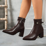 Clara | Elegant Ankle Boots with Buckle Detail for Women