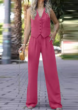 Scarlett | Elegant Waistcoat and Wide-Leg Trousers Set