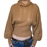 Maren | Cropped Knit Turtleneck Sweater with Button Details
