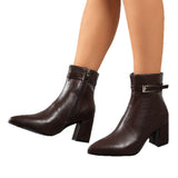 Clara | Elegant Ankle Boots with Buckle Detail for Women