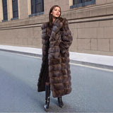 Elara | Women's Long Winter Coat with Hood and Luxe Fur Texture