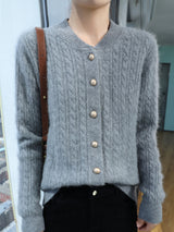 Ella | Lightweight Cable-Knit Cardigan with Decorative Buttons