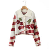 Yvette | Cropped Cherry Blossom Knit Cardigan