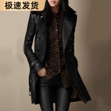 Wilhelmine | Elegant Black Double-Breasted Coat with Teddy Collar