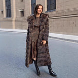 Elara | Women's Long Winter Coat with Hood and Luxe Fur Texture