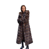 Elara | Women's Long Winter Coat with Hood and Luxe Fur Texture