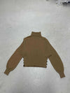 Maren | Cropped Knit Turtleneck Sweater with Button Details