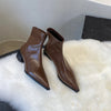 Penelope | Brown Pointed-Toe Ankle Boots for Women