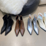 Penelope | Brown Pointed-Toe Ankle Boots for Women