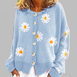 Fiona | Floral Knit Button Cardigan