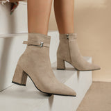 Clara | Elegant Ankle Boots with Buckle Detail for Women