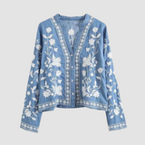 Lavinia | Bohemian Floral Embroidered Cardigan