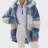 Angela | Cozy Multicolor Hooded Puffer Jacket