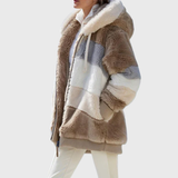 Angela | Cozy Multicolor Hooded Puffer Jacket
