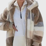 Angela | Cozy Multicolor Hooded Puffer Jacket