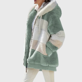 Angela | Cozy Multicolor Hooded Puffer Jacket