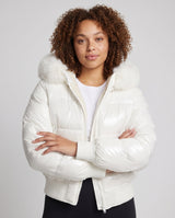 Penelope | Short Puffer Jacket with Faux-Fur Hood for Women