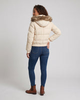 Nora | Short Puffer Jacket with Faux-Fur Hood for Women