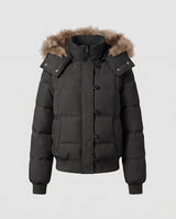 Nora | Short Puffer Jacket with Faux-Fur Hood for Women