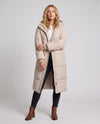 Evelyn | Longline Hooded Puffer Coat for Women