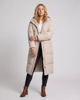 Evelyn | Longline Hooded Puffer Coat for Women