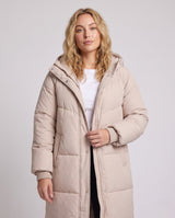 Evelyn | Longline Hooded Puffer Coat for Women