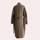 Sienna | Women's Long Coat with Double-Breasted Front & Tie Belt