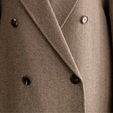 Sienna | Women's Long Coat with Double-Breasted Front & Tie Belt