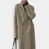 Sienna | Women's Long Coat with Double-Breasted Front & Tie Belt