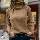 Wren | Cable-Knit Turtleneck Sweater with Ribbed Cuffs