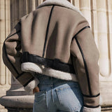 Pia | Multi-Functional Khaki Leather Jacket