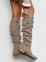 Georgia | Vintage Knee-High Boots with Low Block Heel